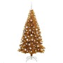 Árbol de Navidad con 300 LED con soporte Dorado 180 cm PET