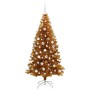 Árbol de Navidad con 300 LED con soporte Dorado 180 cm PET