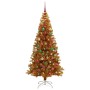 Árbol de Navidad con 300 LED con soporte Dorado 180 cm PET