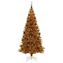 Árbol de Navidad con 300 LED con soporte Dorado 210 cm PET