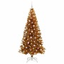 Árbol de Navidad con 300 LED con soporte Dorado 210 cm PET