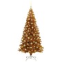 Árbol de Navidad con 300 LED con soporte Dorado 210 cm PET