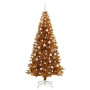 Árbol de Navidad con 300 LED con soporte Dorado 210 cm PET