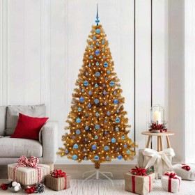 Árbol de Navidad con 300 LED con soporte Dorado 210 cm PET