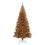 Árbol de Navidad con 300 LED con soporte Dorado 210 cm PET