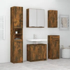 Bathroom furniture set, 5 pieces, smoked oak plywood. by vidaXL, Bathroom furniture - Ref: Foro24-3115857, Price: 262,30 €, D...