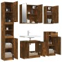 5-teiliges Badmöbel-Set aus geräuchertem Eichensperrholz von vidaXL, Badezimmermöbel - Ref: Foro24-3115857, Preis: 262,97 €, ...