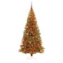 Árbol de Navidad con 300 LED con soporte Dorado 210 cm PET