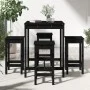 Set mit 5 hohen Gartentischen und Hockern aus schwarzem Kiefernholz von vidaXL, Gartensets - Ref: Foro24-3154734, Preis: 285,...