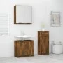 3-teiliges Badezimmermöbel-Set aus geräuchertem Eichensperrholz von vidaXL, Badezimmermöbel - Ref: Foro24-3115873, Preis: 160...