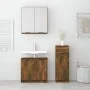 3-teiliges Badezimmermöbel-Set aus geräuchertem Eichensperrholz von vidaXL, Badezimmermöbel - Ref: Foro24-3115873, Preis: 160...