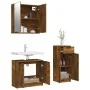 3-teiliges Badezimmermöbel-Set aus geräuchertem Eichensperrholz von vidaXL, Badezimmermöbel - Ref: Foro24-3115873, Preis: 160...