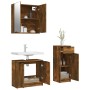 Set de muebles baño 3 pzas madera contrachapada roble ahumado de vidaXL, Muebles de baño - Ref: Foro24-3115873, Precio: 168,19 €