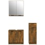 3-teiliges Badezimmermöbel-Set aus geräuchertem Eichensperrholz von vidaXL, Badezimmermöbel - Ref: Foro24-3115873, Preis: 162...