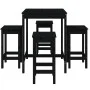 Set mit 5 hohen Gartentischen und Hockern aus schwarzem Kiefernholz von vidaXL, Gartensets - Ref: Foro24-3154734, Preis: 285,...