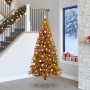 Árbol de Navidad con 300 LED con soporte Dorado 240 cm PET