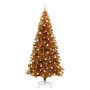 Árbol de Navidad con 300 LED con soporte Dorado 240 cm PET