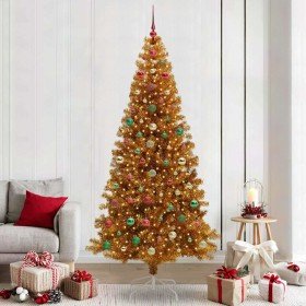 Árbol de Navidad con 300 LED con soporte Dorado 240 cm PET