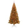 Árbol de Navidad con 300 LED con soporte Dorado 240 cm PET