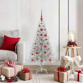 Árbol de Navidad con 150 LED con soporte Plateado 120 cm PET