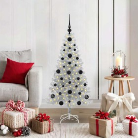 Árbol de Navidad con 150 LED con soporte Plateado 120 cm PET