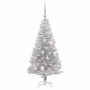 Árbol de Navidad con 150 LED con soporte Plateado 120 cm PET
