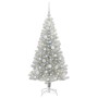 Árbol de Navidad con 150 LED con soporte Plateado 120 cm PET