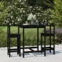 Set de mesa y taburetes altos jardín 3 pzas madera pino negro de vidaXL, Conjuntos de jardín - Ref: Foro24-3154739, Precio: 2...