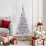Árbol de Navidad con 150 LED con soporte Plateado 120 cm PET