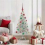 Árbol de Navidad con 150 LED con soporte Plateado 120 cm PET