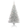 Árbol de Navidad con 150 LED con soporte Plateado 150 cm PET