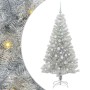 Árbol de Navidad con 150 LED con soporte Plateado 150 cm PET
