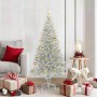 Árbol de Navidad con 150 LED con soporte Plateado 150 cm PET