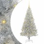 Árbol de Navidad con 150 LED con soporte Plateado 150 cm PET