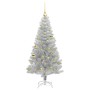 Árbol de Navidad con 150 LED con soporte Plateado 150 cm PET