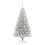 Árbol de Navidad con 150 LED con soporte Plateado 150 cm PET
