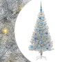 Árbol de Navidad con 150 LED con soporte Plateado 150 cm PET