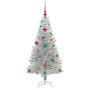 Árbol de Navidad con 150 LED con soporte Plateado 150 cm PET