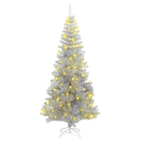 Árbol de Navidad con 300 LED con soporte Plateado 180 cm PET