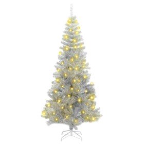 Árbol de Navidad con 300 LED con soporte Plateado 180 cm PET