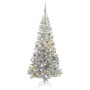 Árbol de Navidad con 300 LED con soporte Plateado 180 cm PET