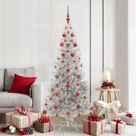 Árbol de Navidad con 300 LED con soporte Plateado 180 cm PET