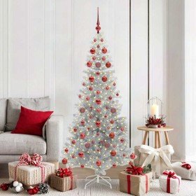 Árbol de Navidad con 300 LED con soporte Plateado 180 cm PET