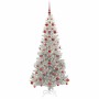 Árbol de Navidad con 300 LED con soporte Plateado 180 cm PET