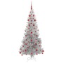 Árbol de Navidad con 300 LED con soporte Plateado 180 cm PET