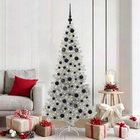Árbol de Navidad con 300 LED con soporte Plateado 180 cm PET
