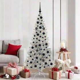 Árbol de Navidad con 300 LED con soporte Plateado 180 cm PET