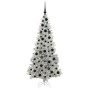 Árbol de Navidad con 300 LED con soporte Plateado 180 cm PET