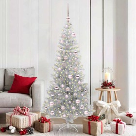 Árbol de Navidad con 300 LED con soporte Plateado 180 cm PET