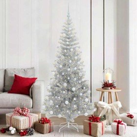 Árbol de Navidad con 300 LED con soporte Plateado 180 cm PET